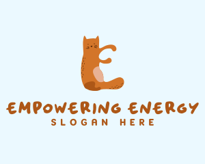 Playful Cat Letter E logo design