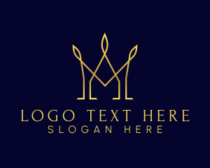 Golden Crown Letter M logo
