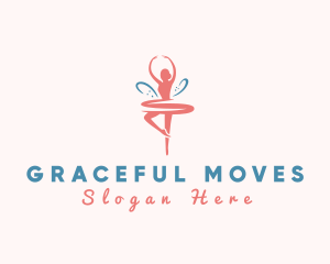 Elegant Ballerina Dancer  logo design