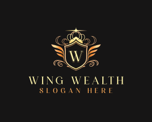 Crown Wing Shield logo design