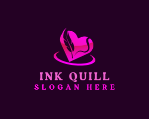 Love Feather Quill logo design