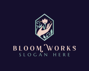 Beauty Floral Hand logo design