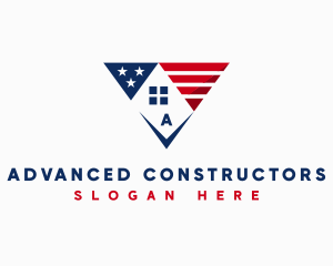 Roofing USA Contractor logo design