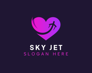 Jet Airplane Heart logo