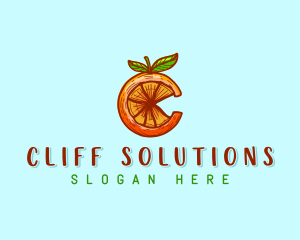 Orange Fruit Letter C logo design