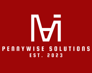 Outline Letter MI Business logo