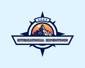 Mountain Outdoor Compass logo design