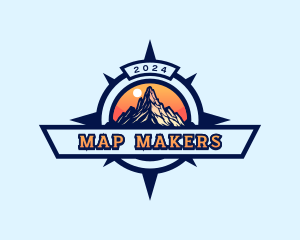 Mountain Outdoor Compass logo design