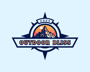 Mountain Outdoor Compass logo design