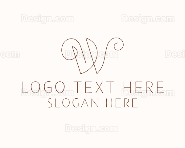 Business Calligraphy Letter W Logo