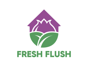 Purple Flower House logo design