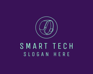 Cyan Smart Watch Tech  logo design