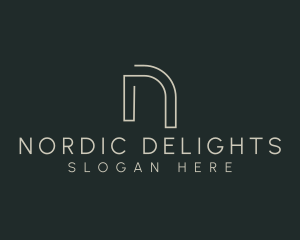 Modern Minimalist Letter N logo design