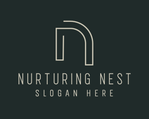 Modern Minimalist Letter N logo design