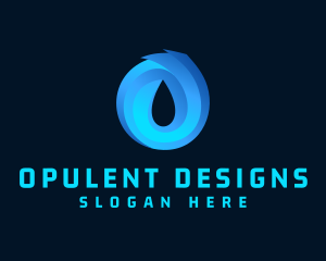 Water Droplet Letter O logo design