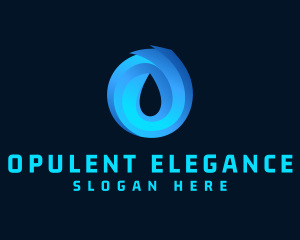 Water Droplet Letter O logo design