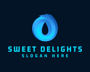 Water Droplet Letter O logo design