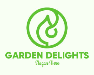 Green Organic Leaf logo design