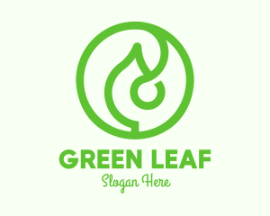 Green Organic Leaf logo design