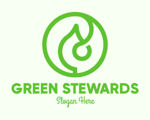 Green Organic Leaf logo design