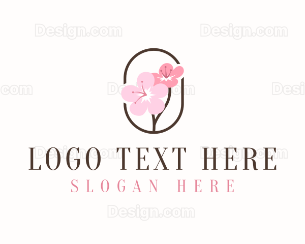 Cherry Blossom Flower Logo