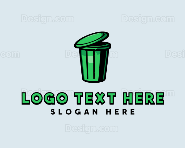 Trash Bin Waste Disposal Logo