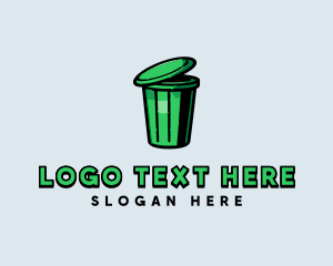 Trash Bin Waste Disposal Logo