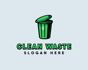 Trash Bin Waste Disposal logo design