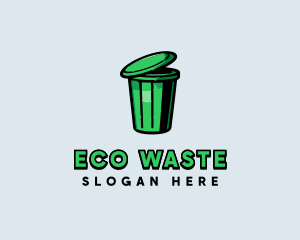 Trash Bin Waste Disposal logo design