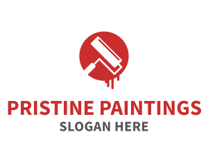 Paint Roller Drip logo design