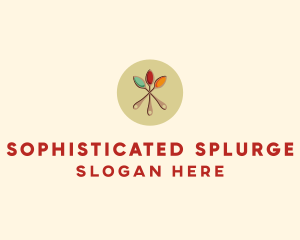 Spice Powder Spoon Flavor Logo