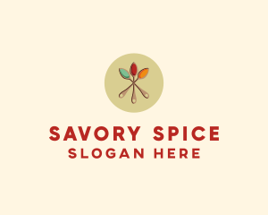 Spice Powder Spoon Flavor logo design