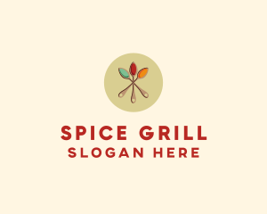 Spice Powder Spoon Flavor logo design