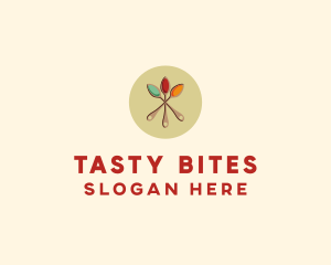 Spice Powder Spoon Flavor logo design