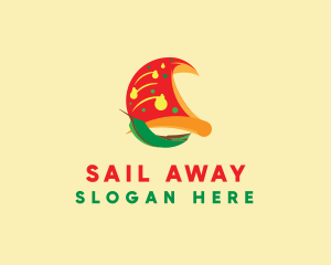 Pizza Boat Restaurant logo design