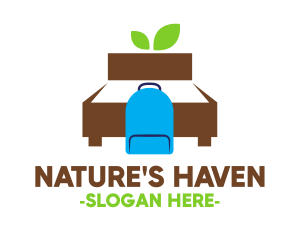 Eco Backpacker Hostel Bed logo design