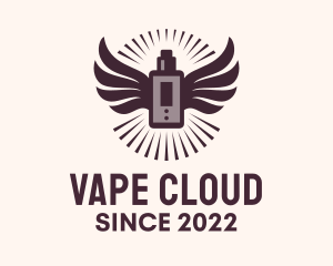 Hipster Vape Mod Wings logo design