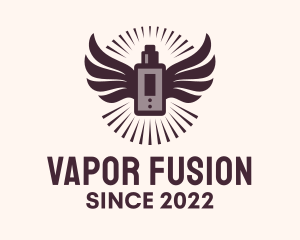 Hipster Vape Mod Wings logo design