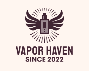 Hipster Vape Mod Wings logo design