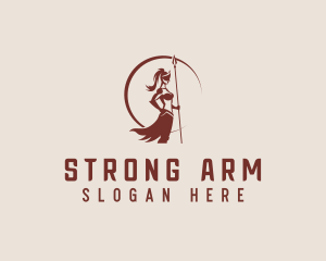 Strong Female Warrior logo design