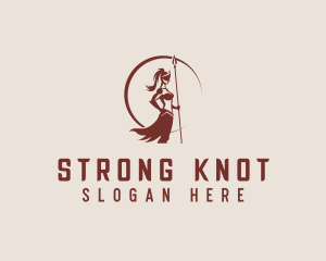 Strong Female Warrior logo design