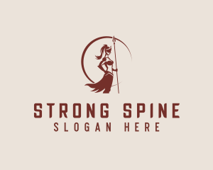 Strong Female Warrior logo design