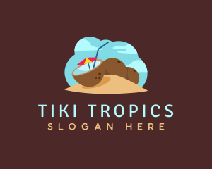 Tropical Coconut Drink logo design