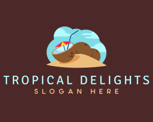 Tropical Coconut Drink logo design