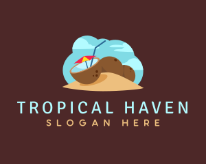 Tropical Coconut Drink logo design