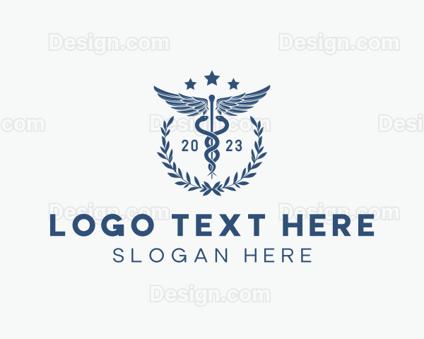 Medical Caduceus Wreath Logo