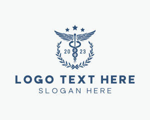 Staff - Medical Caduceus Wreath logo design
