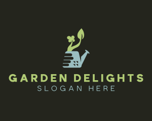 Water Can Gardening Plant logo design