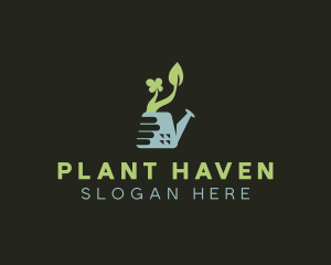 Water Can Gardening Plant logo design