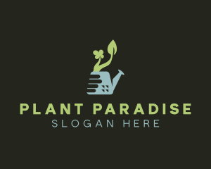 Water Can Gardening Plant logo design